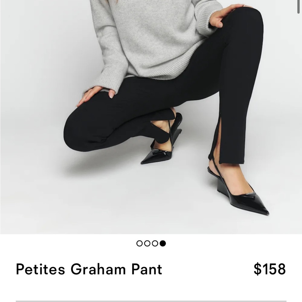 Reformation Black Petites Graham Pant